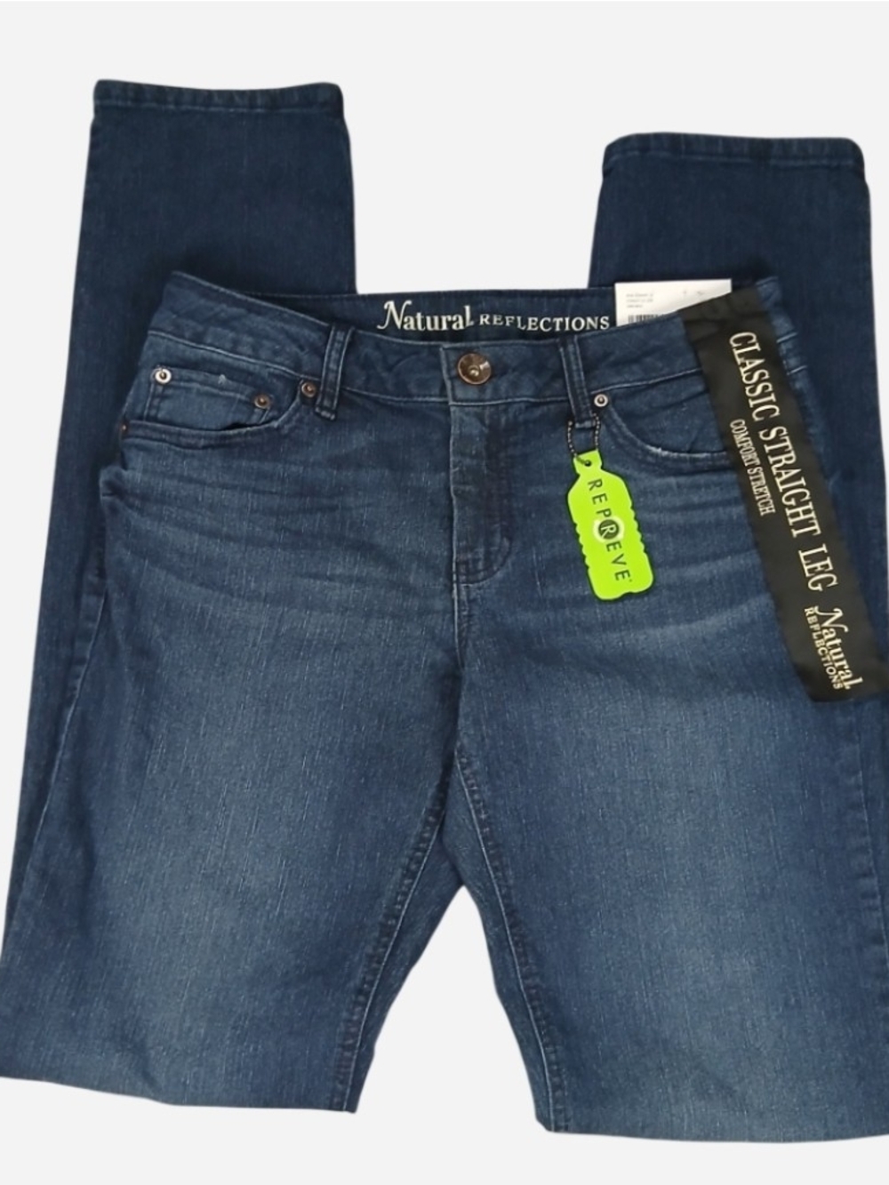 Natural Reflections Women's Straight Leg Jeans - Indigo Blue Wash